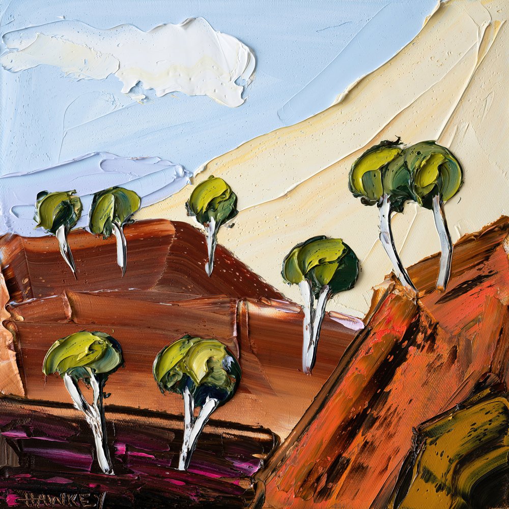 Textured Outback Trees by Angela Hawkey