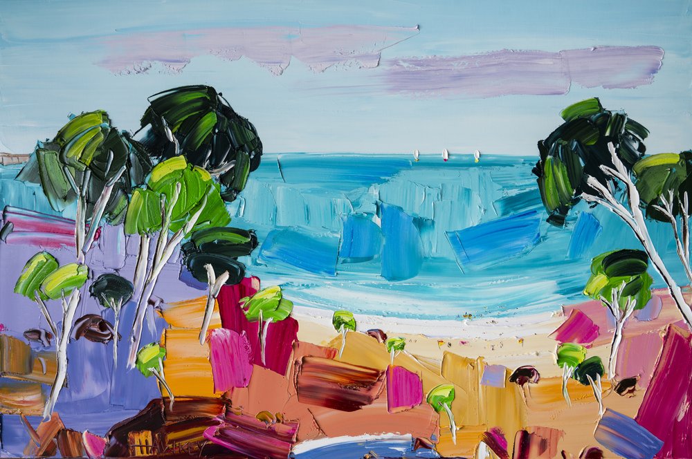 Vibrant Beach Landscape by Angela Hawkey