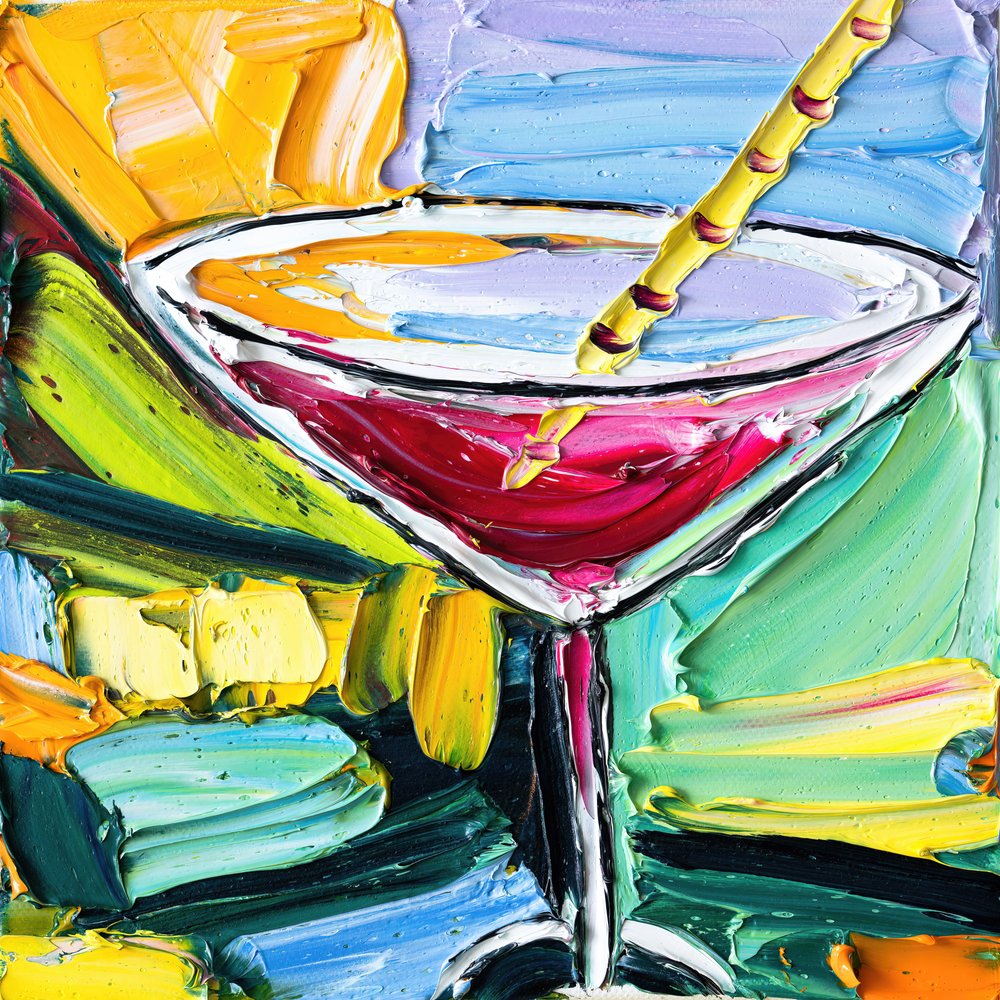 Vibrant Impasto Martini by Angela Hawkey