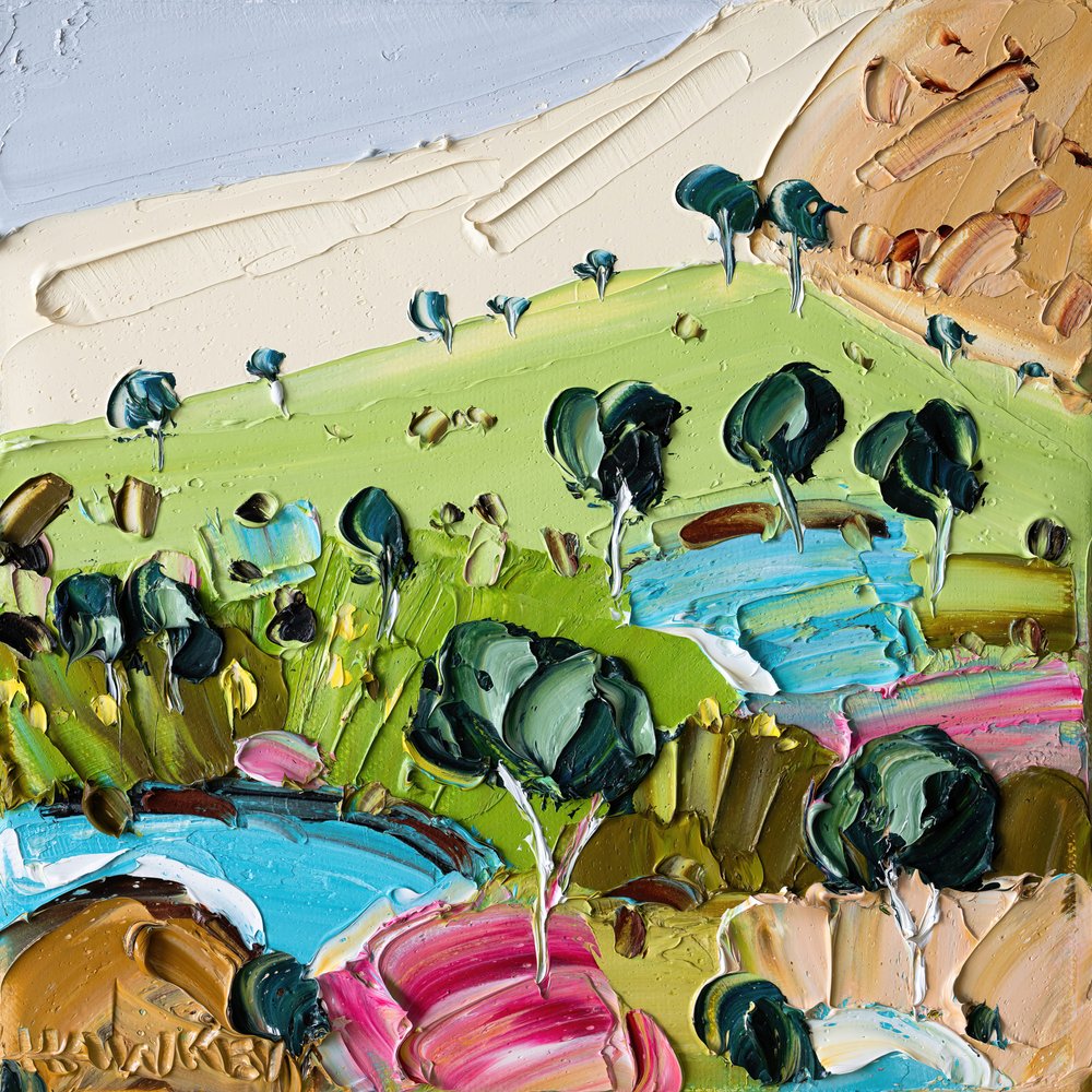 Vibrant Textured Landscape by Angela Hawkey