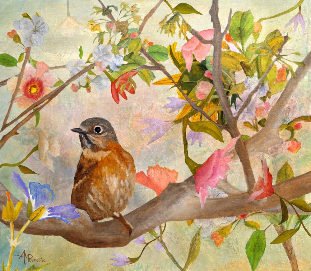 Charming Bird in Bloom by Angeles M. Pomata