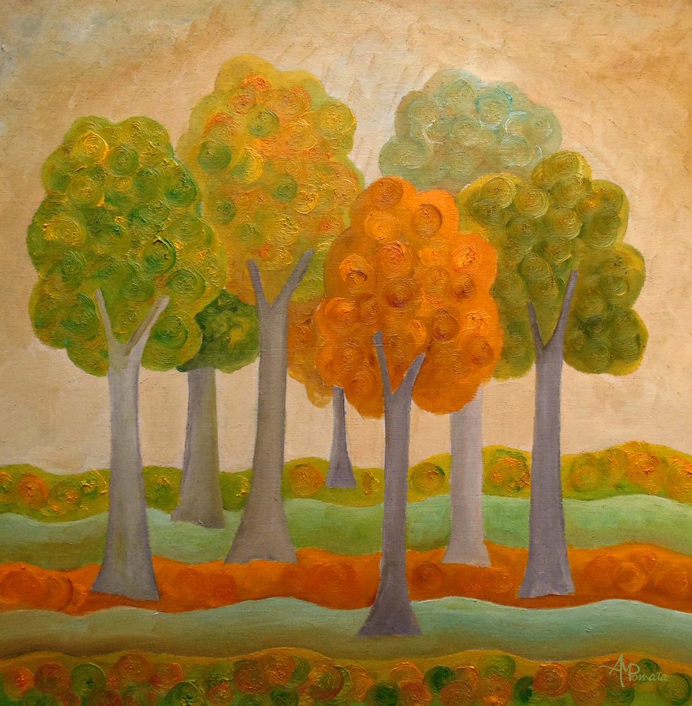 Colorful Autumn Grove by Angeles M. Pomata