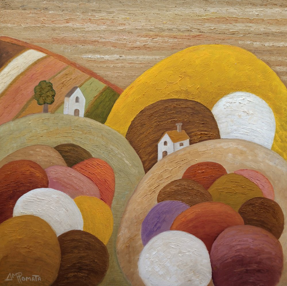 Colorful Hillside Village by Angeles M. Pomata