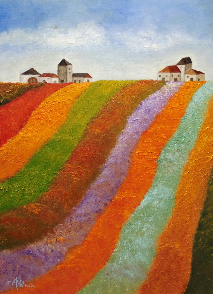 Colorful Village Fields by Angeles M. Pomata