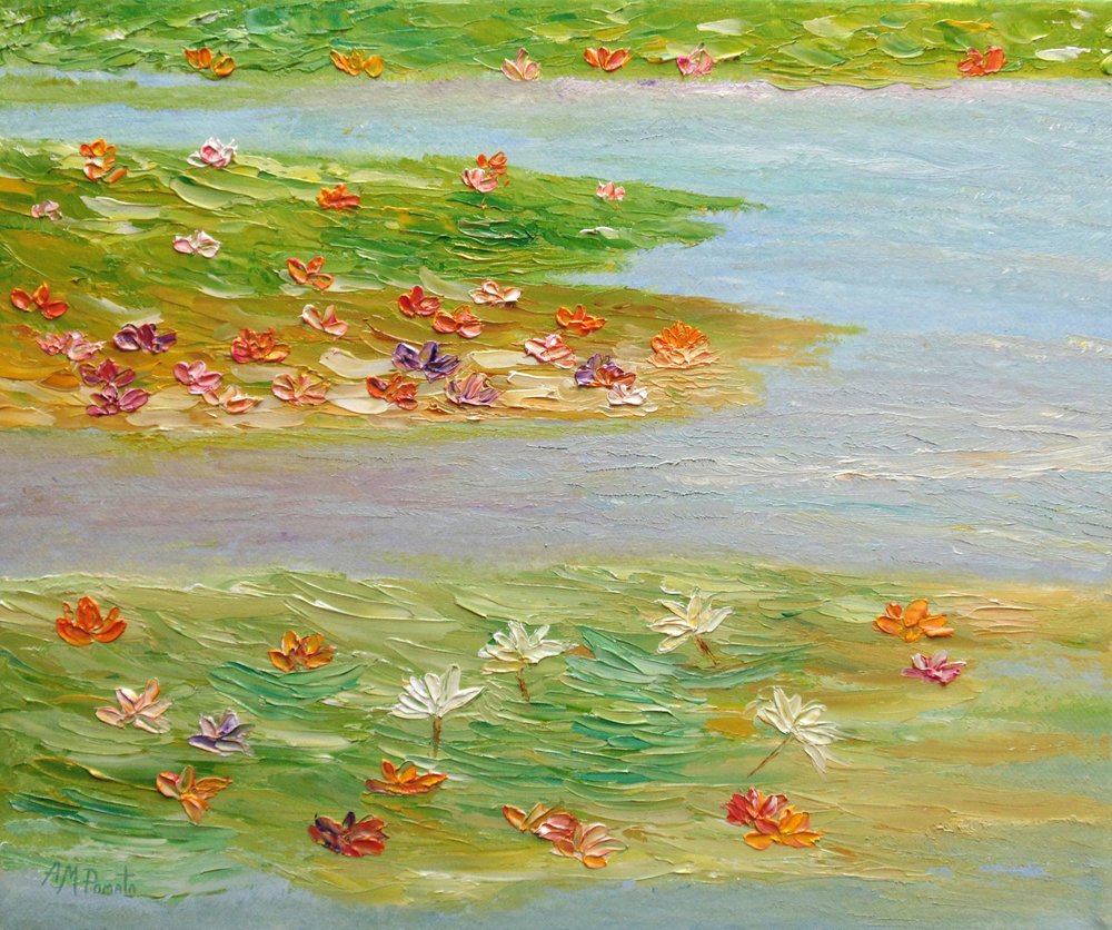 Colorful Water Lilies by Angeles M. Pomata
