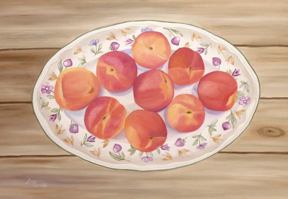 Peaches on a Platter by Angeles M. Pomata