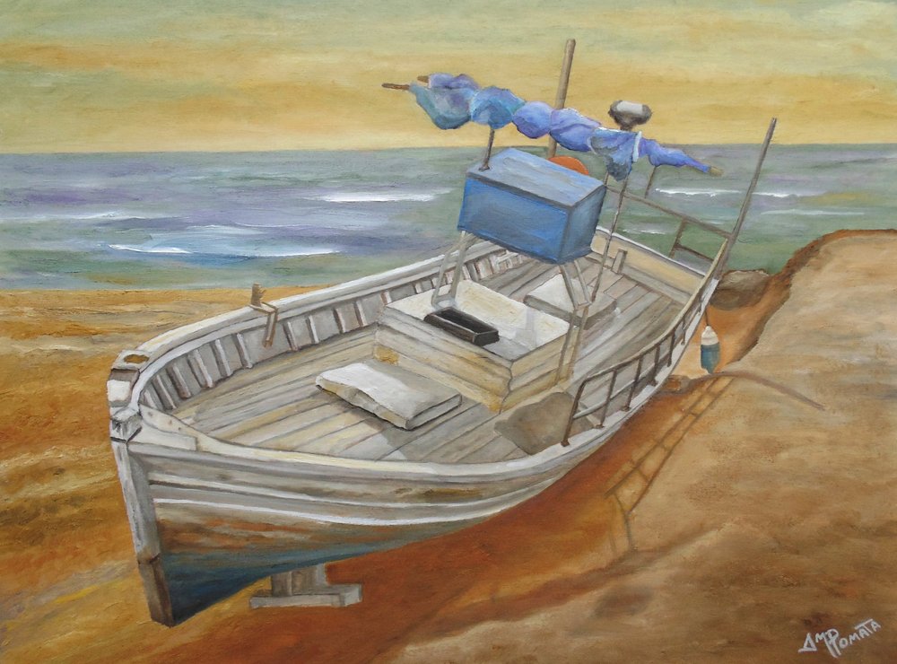 Rustic Beached Boat by Angeles M. Pomata