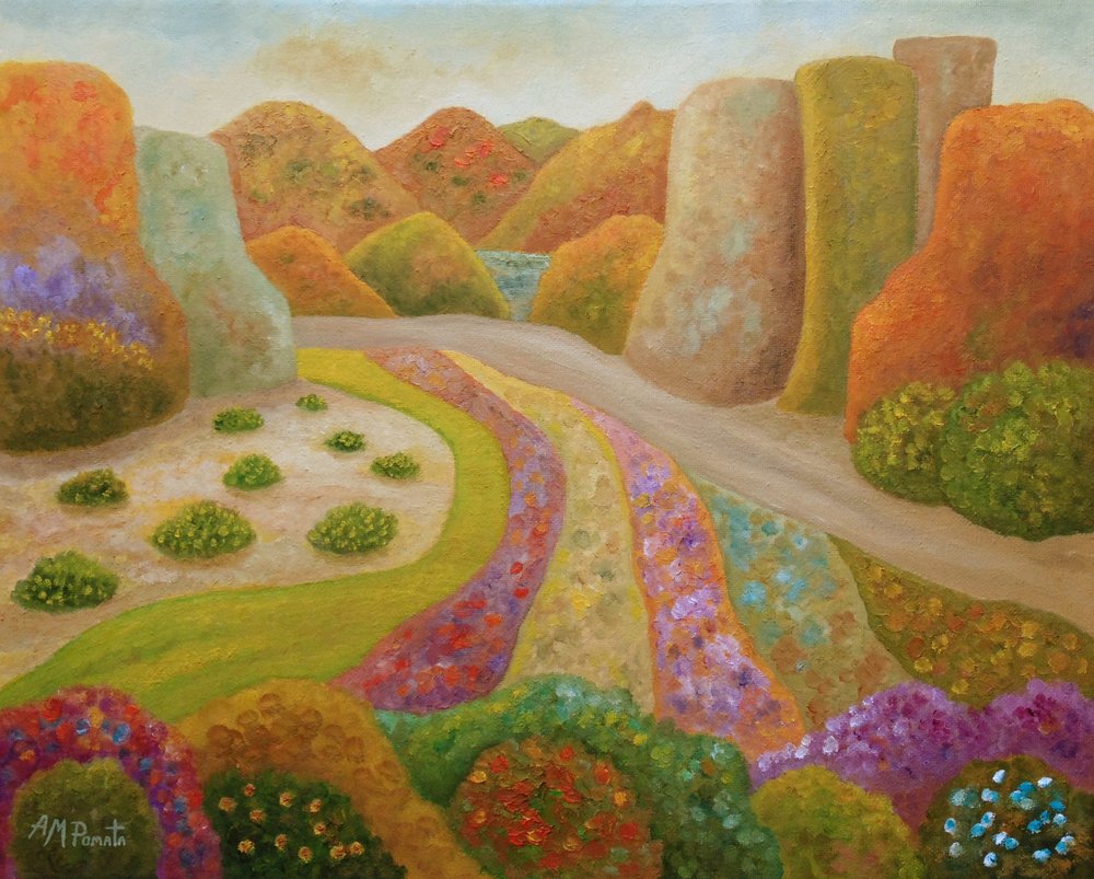 Vibrant Garden Pathway by Angeles M. Pomata