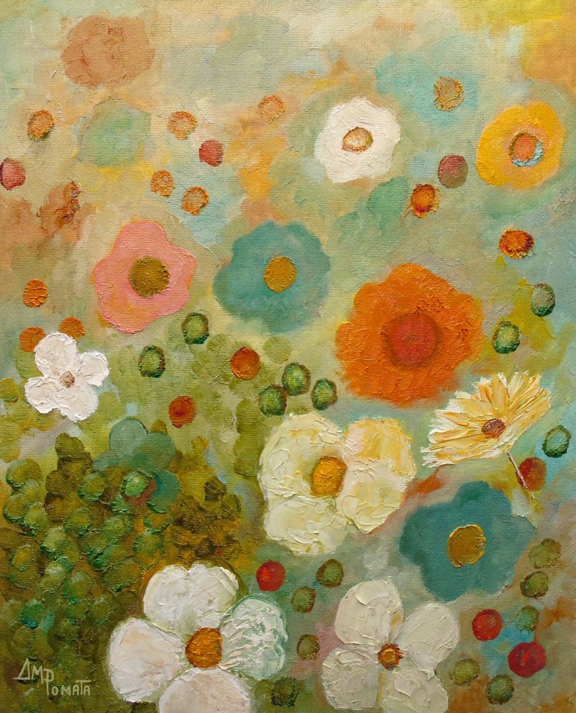 Vibrant Meadow Flowers by Angeles M. Pomata