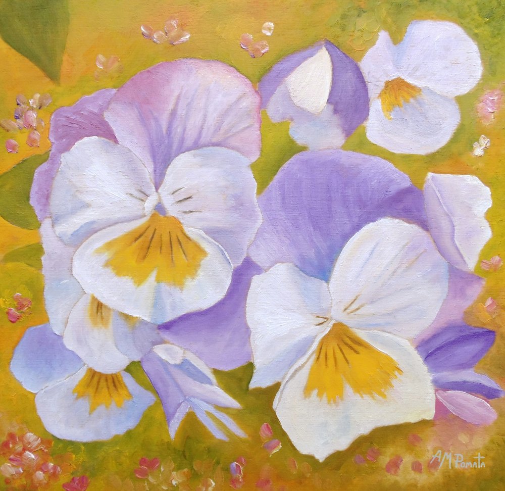 Vibrant Pansy Garden by Angeles M. Pomata