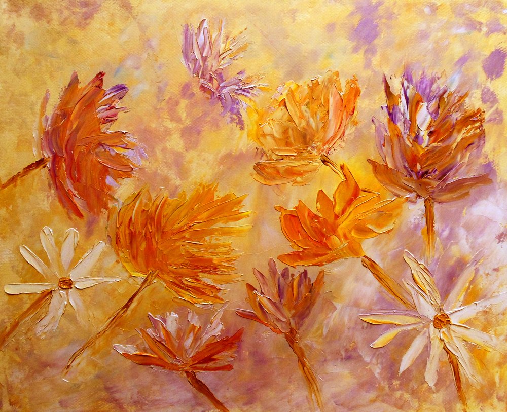 Vibrant Textured Blooms by Angeles M. Pomata