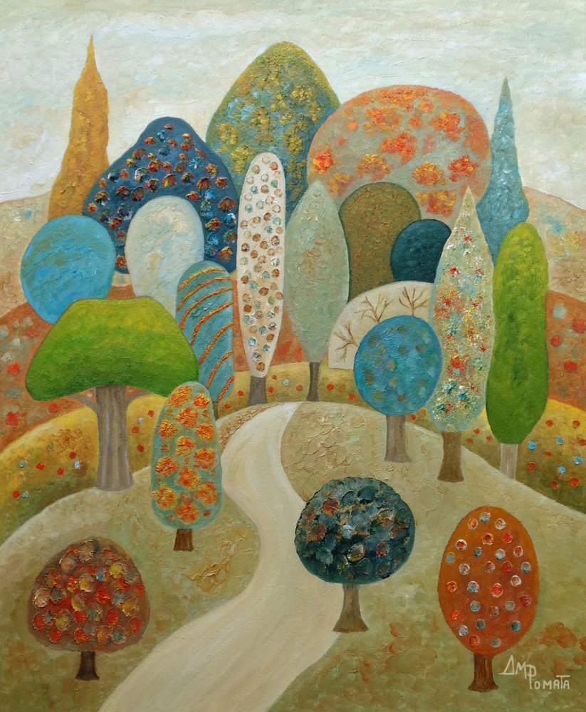 Vibrant Woodland Path by Angeles M. Pomata