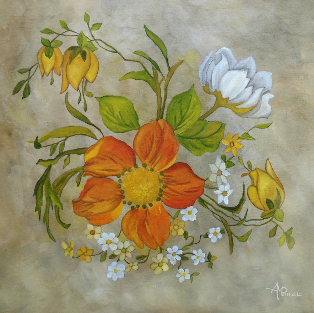Vintage Floral Bouquet by Angeles M. Pomata