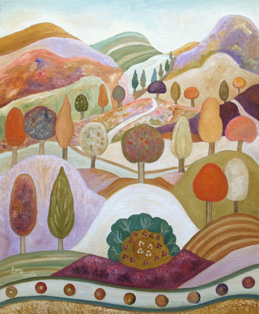 Whimsical Autumn Landscape by Angeles M. Pomata