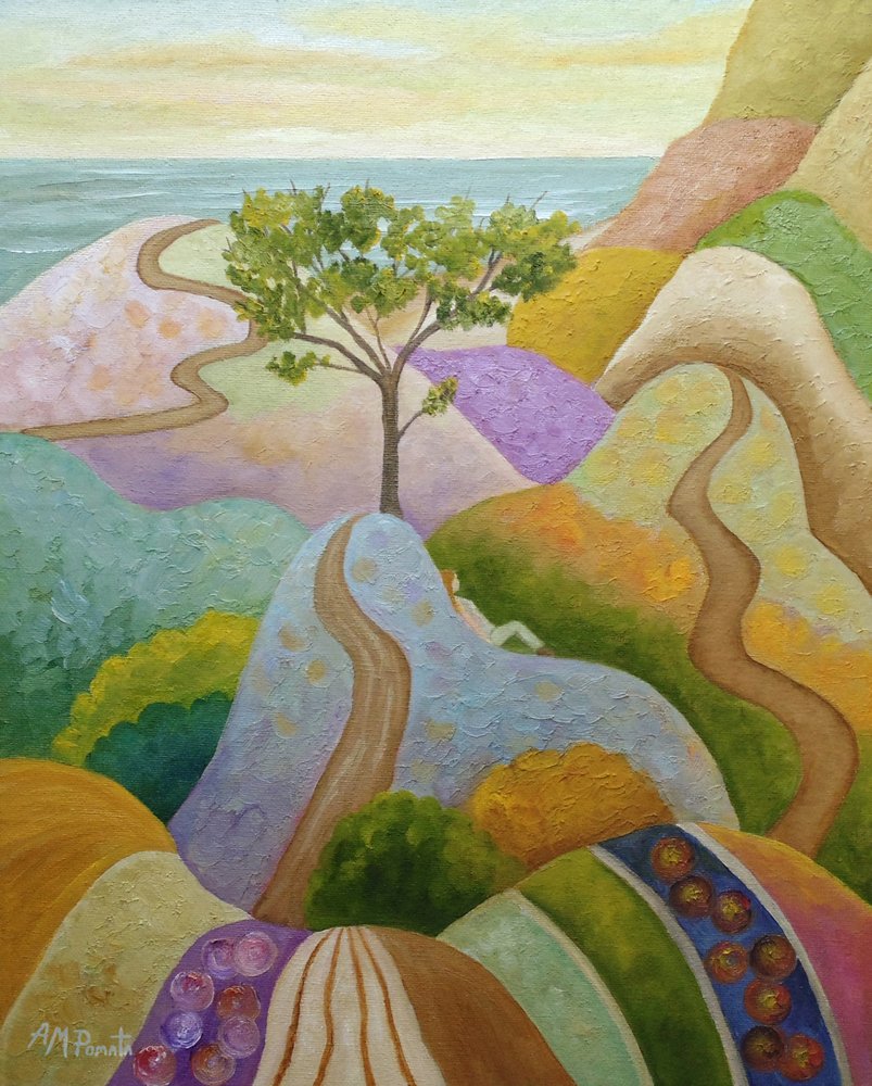 Whimsical Hillside Paths by Angeles M. Pomata