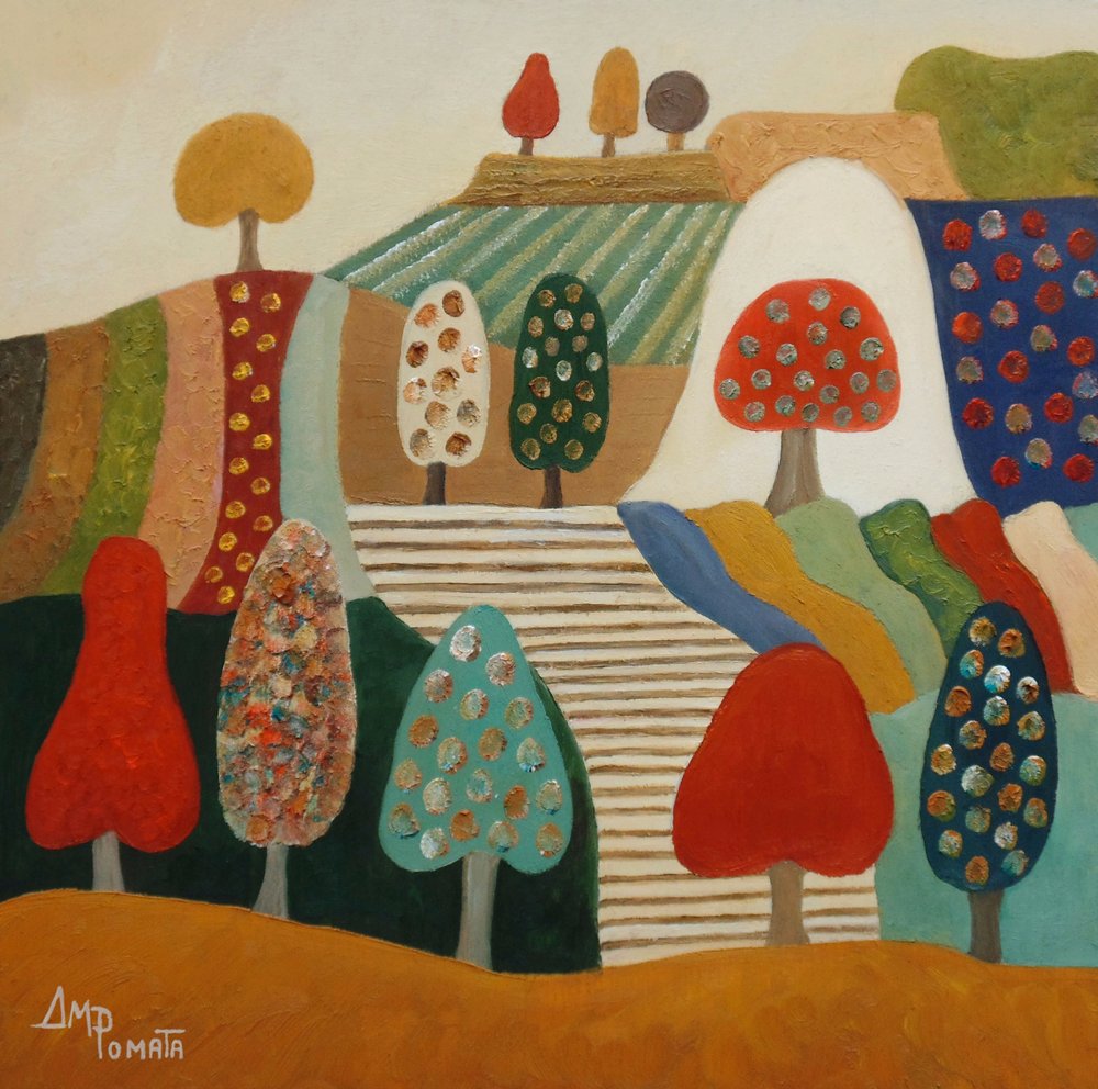 Whimsical Tree Landscape by Angeles M. Pomata