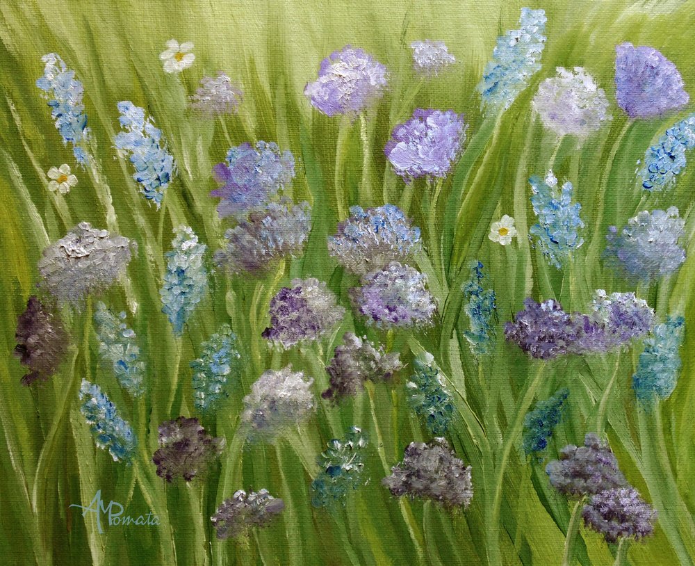 Wildflower Meadow Blooms by Angeles M. Pomata