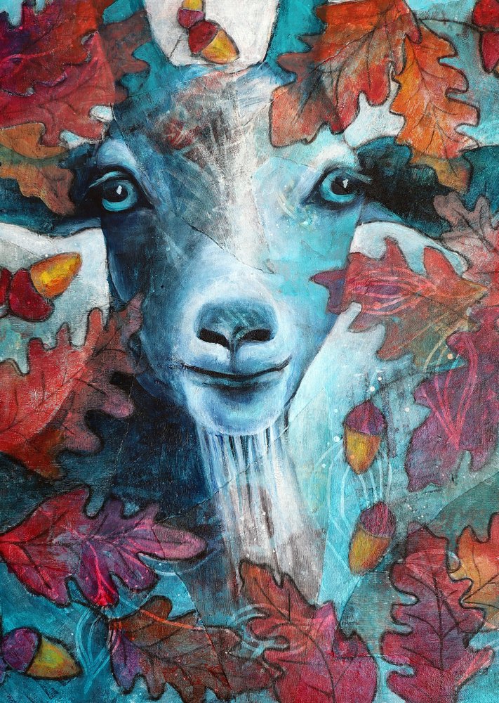 Mystical Autumn Goat by Ania Witwitzka
