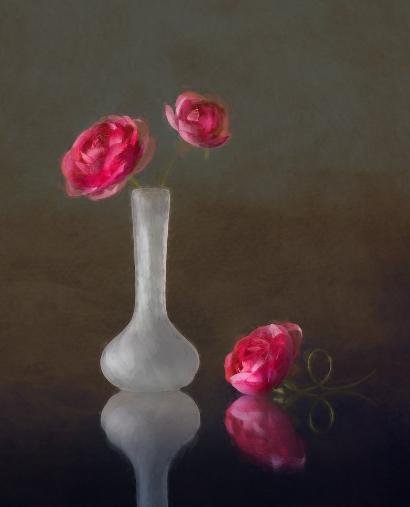 Rose Vase Reflection by Anna Wan