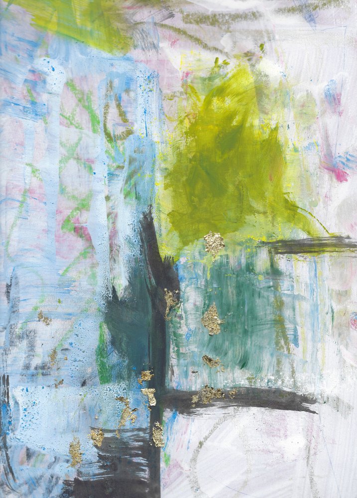 Modern Abstract Gold Flow by Annick