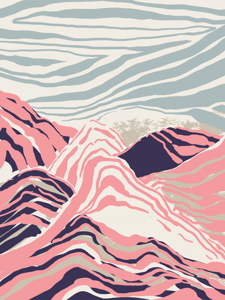 Pink Striped Mountains by Annick