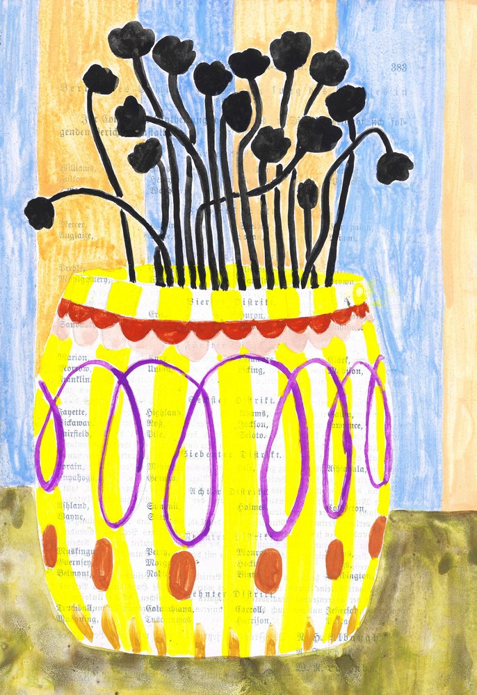 Whimsical Vase Flowers by Annick