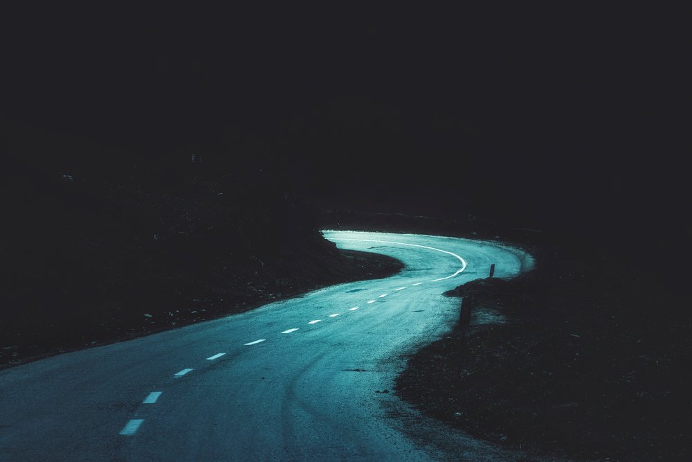 Winding Night Road by Asef Azimaie