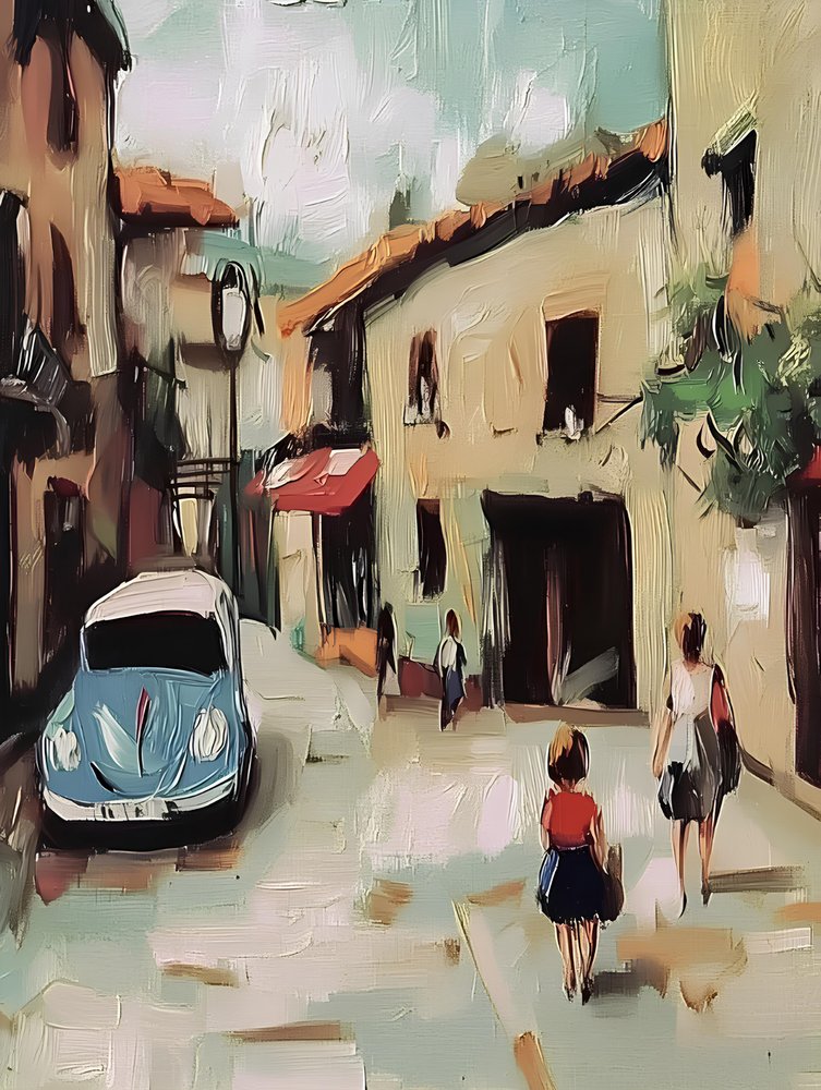 Charming European Street Scene by Avanesova Elena