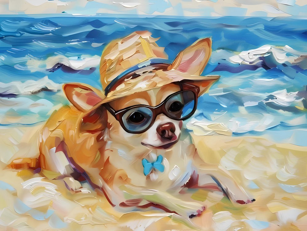 Chihuahua Beach Vacation by Avanesova Elena