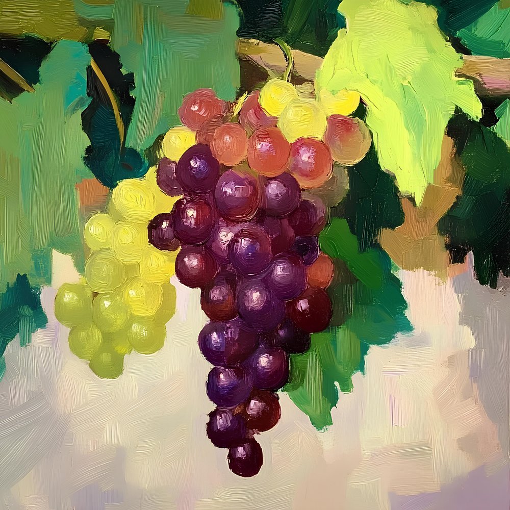 Colorful Grape Still Life by Avanesova Elena