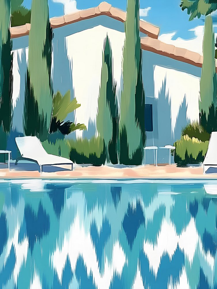 Poolside Villa Reflections by Avanesova Elena