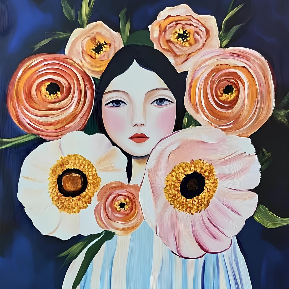 Serene Floral Portrait by Avanesova Elena