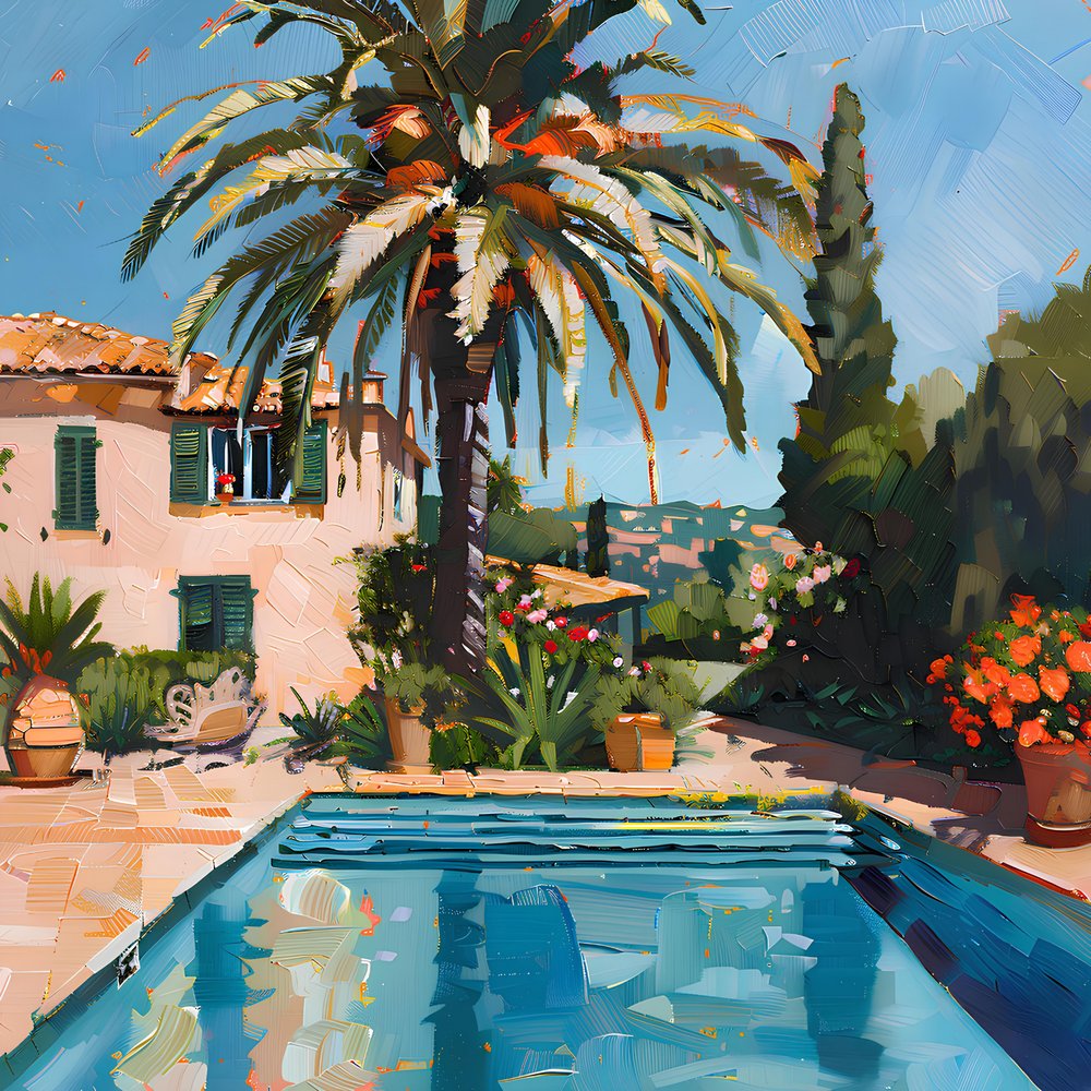 Sunny Mediterranean Pool by Avanesova Elena