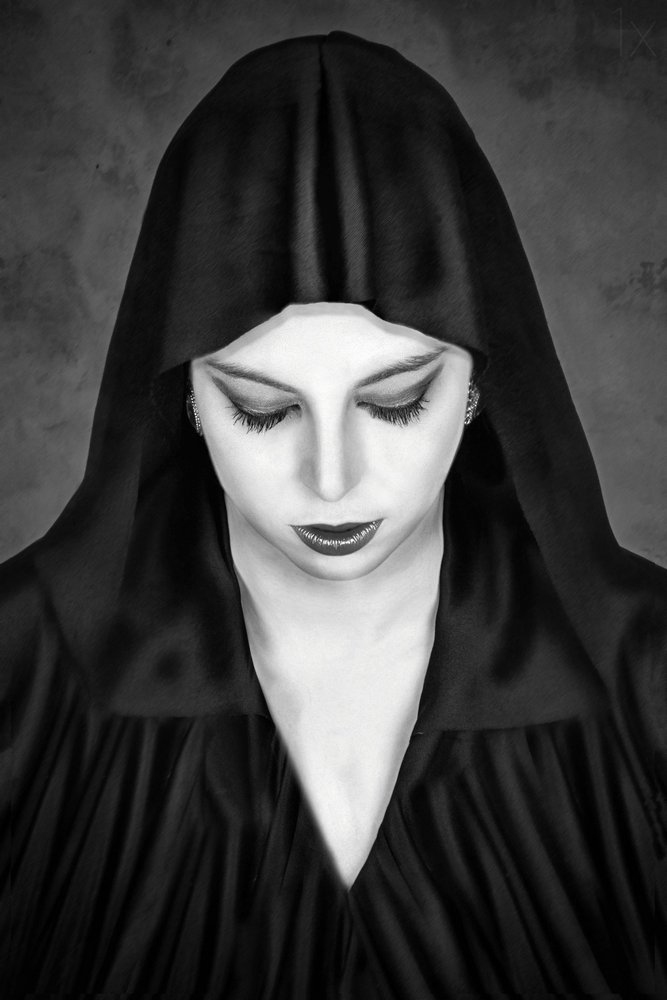 Mysterious Hooded Woman by Baden Bowen