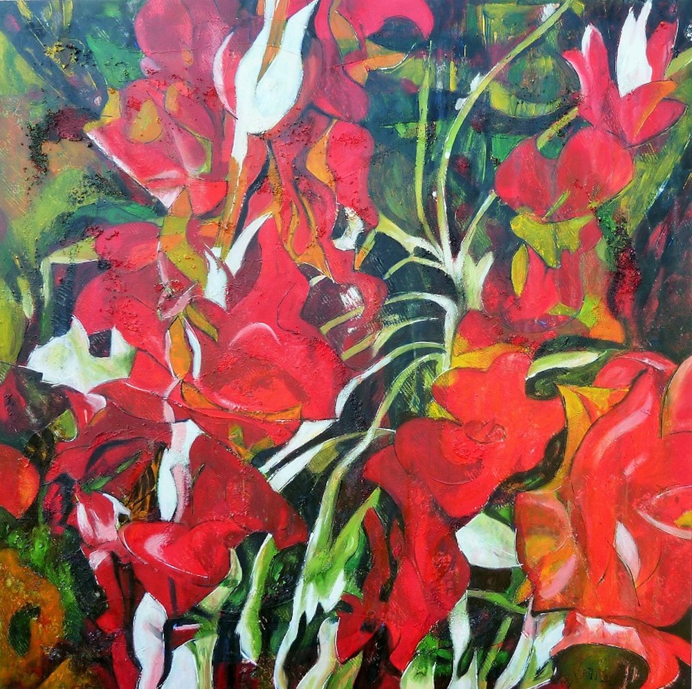 Vibrant Red Flowers by Barbara Piatti