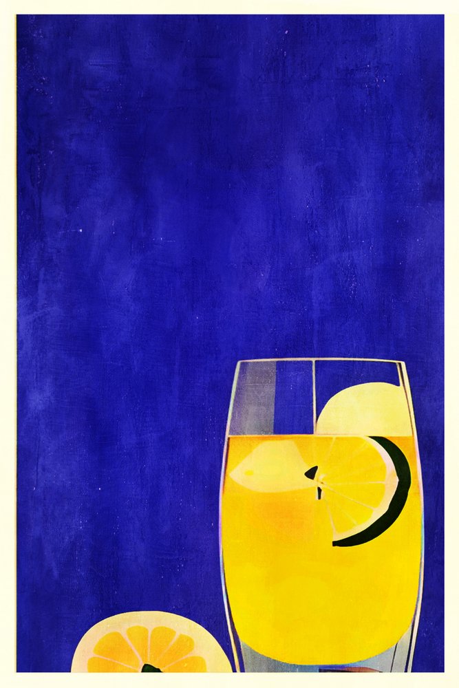Lemon Drink on Blue by Bo Anderson