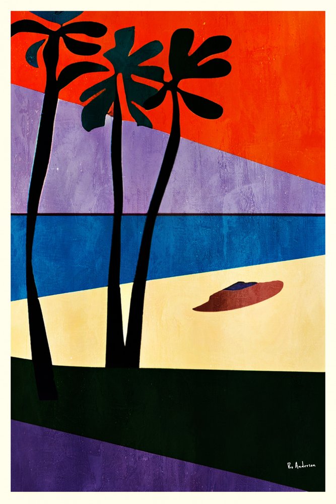 Tropical Sunset Palms by Bo Anderson