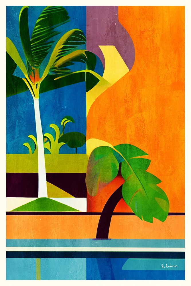 Vibrant Tropical Palms by Bo Anderson