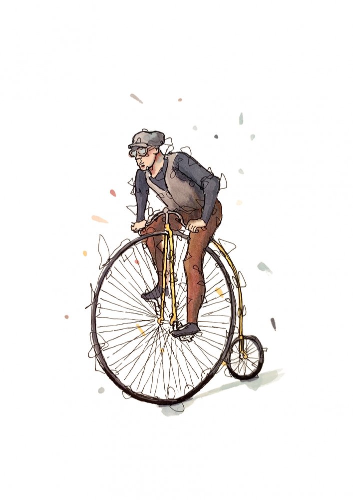 Vintage Penny Farthing Rider by Borgenhag Holmqvist