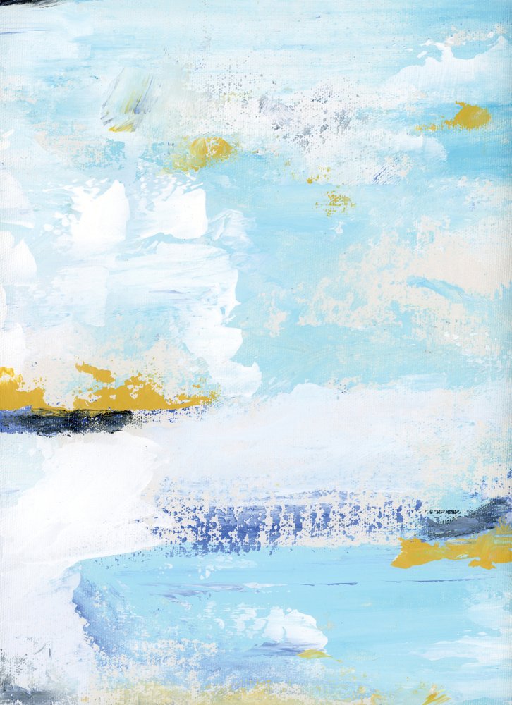 Serene Blue Gold Abstract by Breanna Megan Studio
