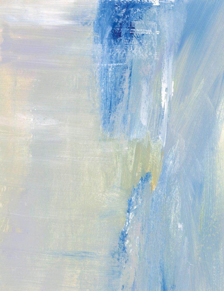 Soft Blue Abstract Strokes by Breanna Megan Studio
