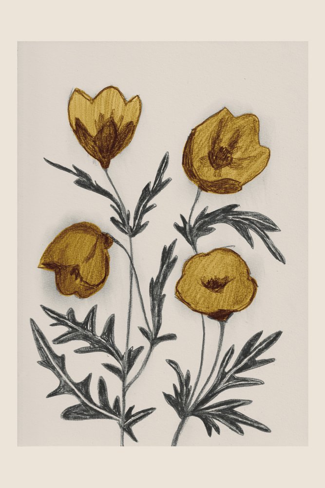 Vintage Golden Wildflowers by Catalina Somolinos