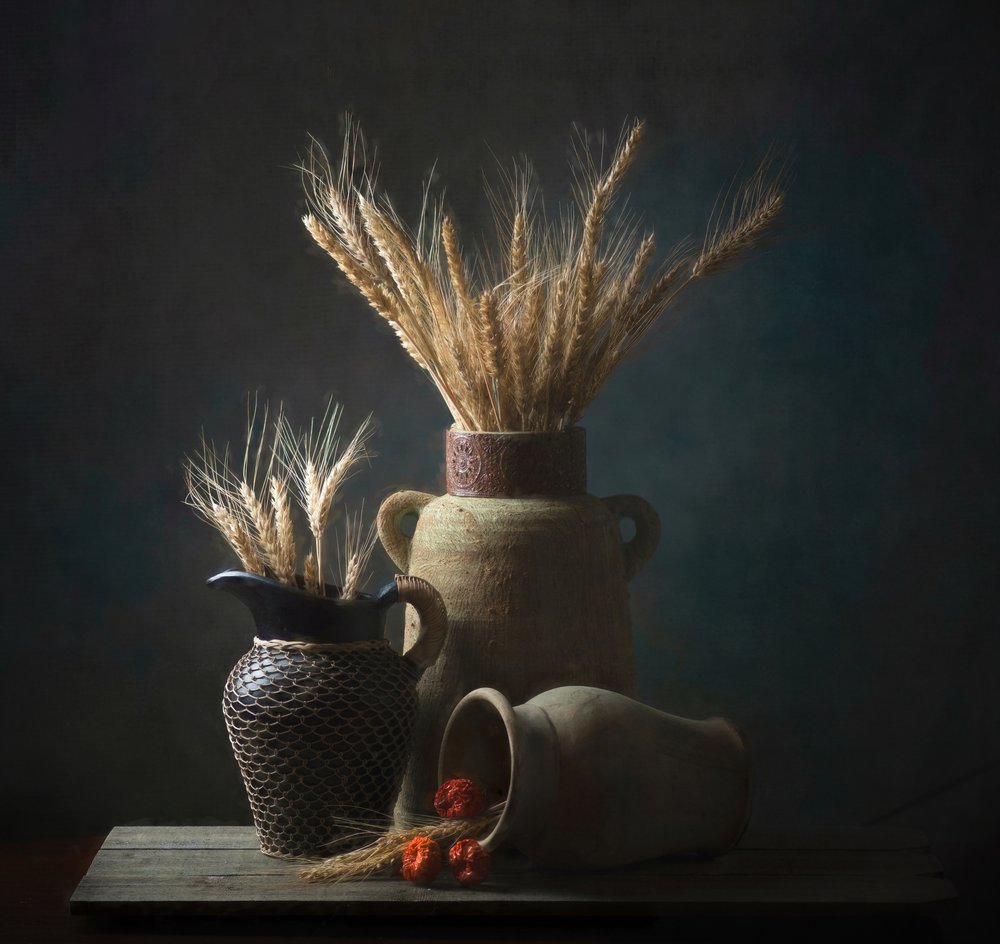 Rustic Wheat Still Life by Catherine Wang