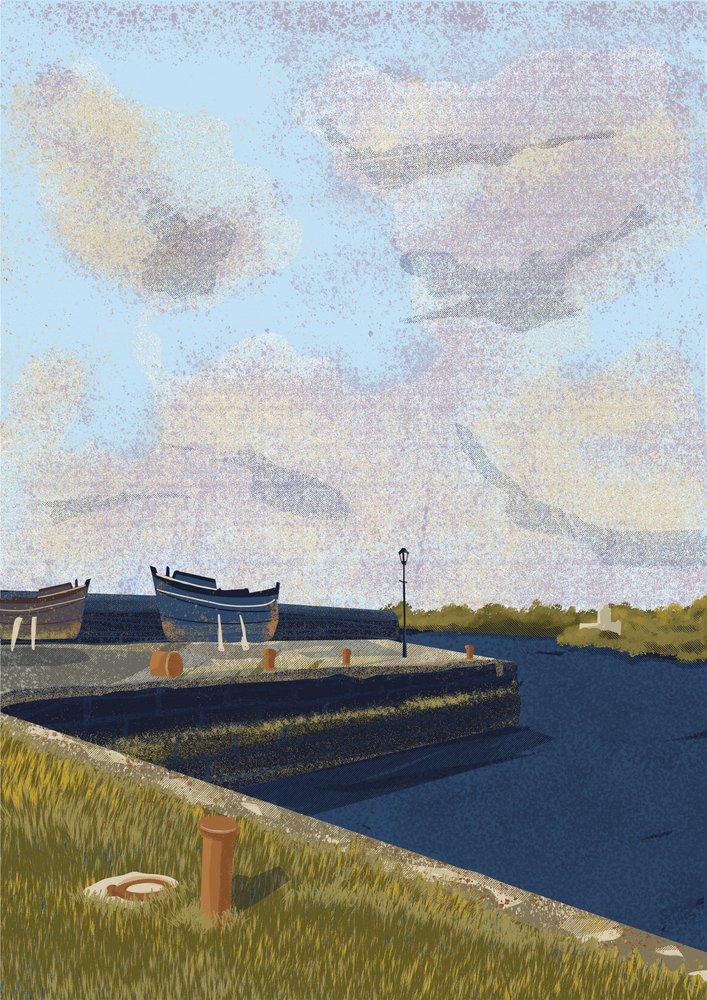 Rustic Harbor Scene by Charlotte Trudgett