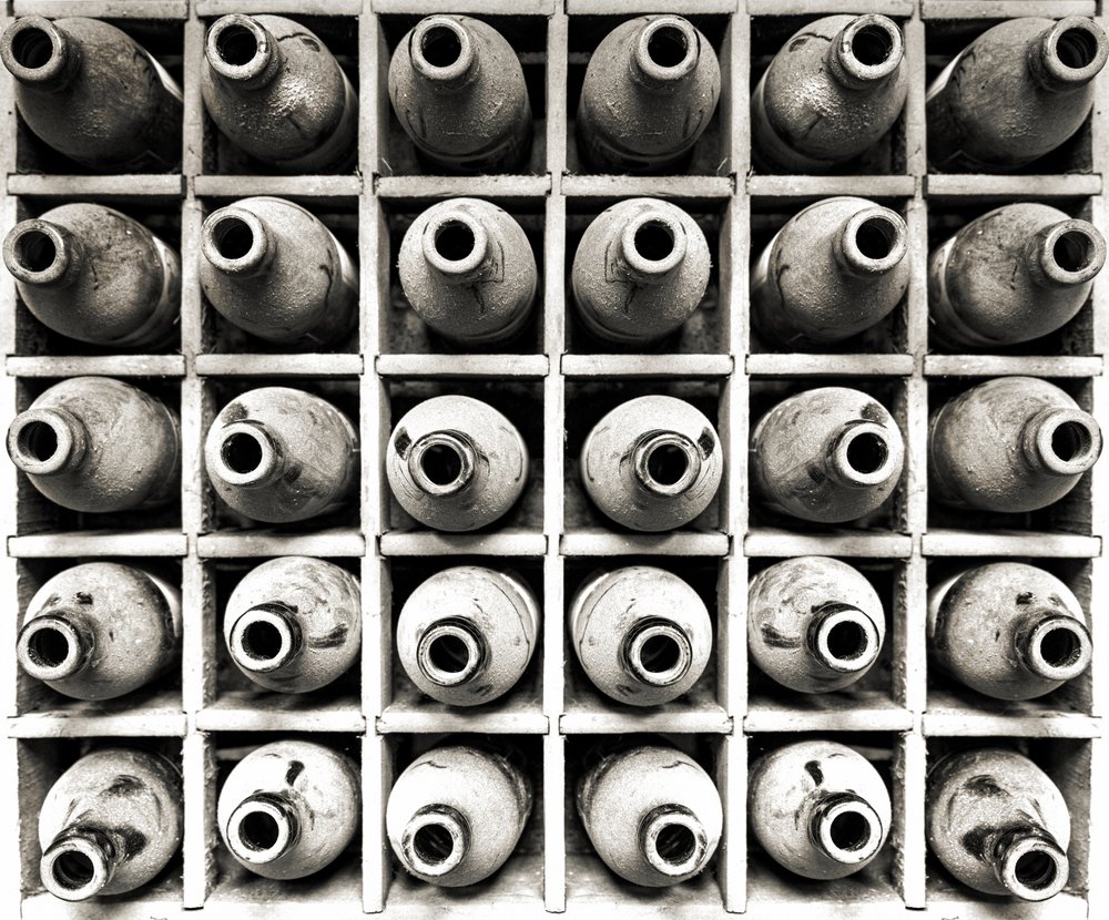 Aged Bottles Grid Pattern by Christian MARCEL