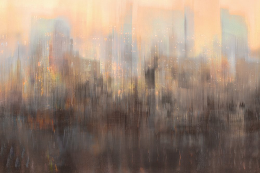 Abstract Cityscape Sunset by Christina Sillen