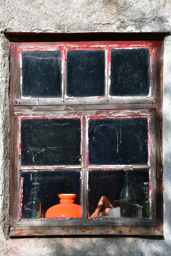 Rustic Red Window by Christina Sillen
