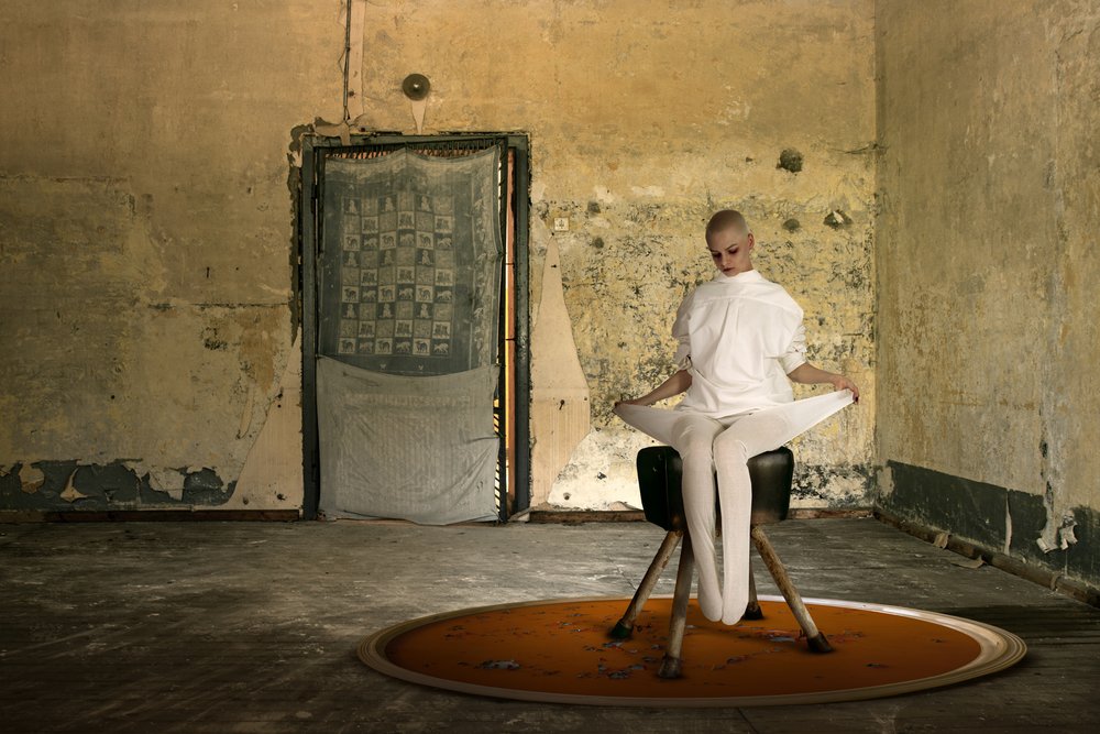 Bald Figure Orange Rug by Christine von Diepenbroek