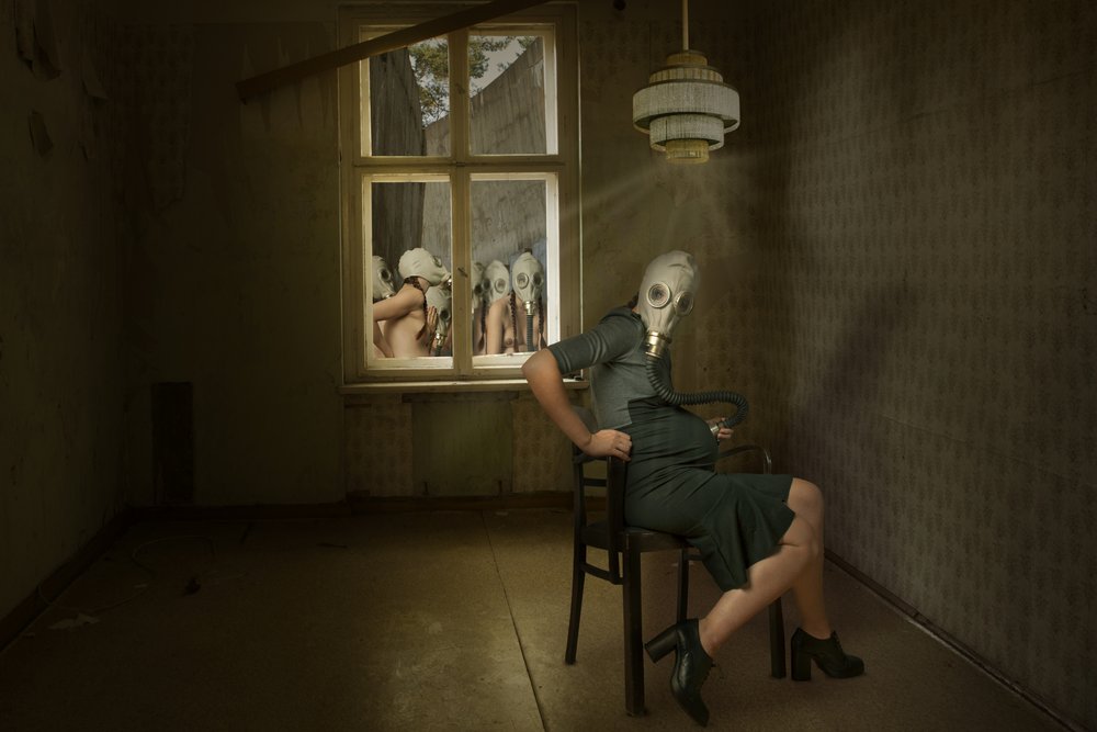 Eerie Gas Mask Woman by Christine von Diepenbroek