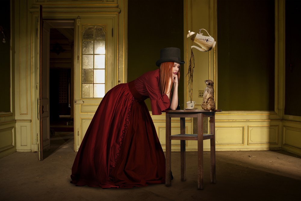 Elegant Woman Meerkat Tea by Christine von Diepenbroek